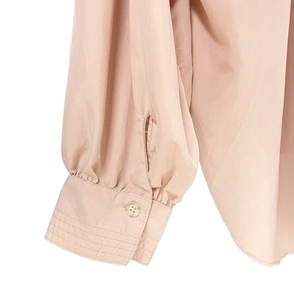 FREE PEOPLE WE THE FREE Love Until Tomorrow Poet Popover Blouse Pink Pearl Sz L - Picture 7 of 8